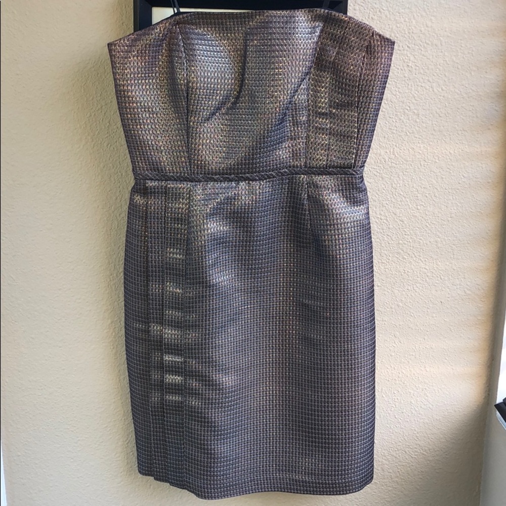 Silver and gold  metallic strapless dress size 6.